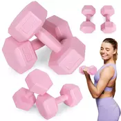 Šestkotni set za uteži 2x3 kg roza