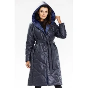 Awama Womans Coat A686 Navy Blue