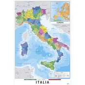 Grupo PLAKAT ZEMLJEVID ITALIJE FIZIČNI POLITIČNI, (20837057)