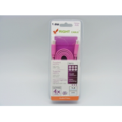 Kabl HDMI na HDMI flat 1,8m pink