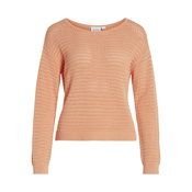 VILA Pulover BELLISINA  pastelno oranžna