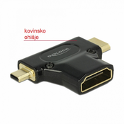 Adapter HDMI-C Mini M/HDMI-D mikro M - HDMI Ž Delock