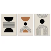Nikcorp Slika na platnu PYNVDD KOSI komplet 3 triptih 60x90 cm sodobna abstrakcija boho geometrijski minimalizem brez okvirja, premium platno za dnevno sobo spalnico pisarno