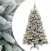 Vidaxl Umjetno božično drevo z okrasnimi kroglami 210 cm 300 LED
