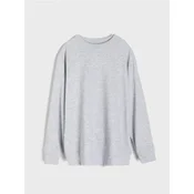 Sinsay - Basic crewneck dukserica - svetlo siva