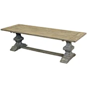 Casa Padrino Country Style Solid Wood Dining Table Rustic Gray - Various Sizes - Rectangular Oak Wood Kitchen Table - Solid Wood Dining Room Furniture - Country Style Dining Room Furniture