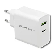 Qoltec stenski polnilnik 45 W | 5–20 V | 2,4–3 A | USB tip C PD | USB 3.0 | bel