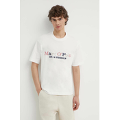 Pamucna majica Marc OPolo za muškarce, boja: bijela, s aplikacijom, 424208351304