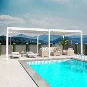 Bioklimatska pergola Antares Samostoječa, 3.6 x 7.2, Bela, Ročni