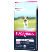 Eukanuba Grain Free Puppy Small / Medium Breed z lososom - 12 kg