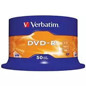 VERBATIM DVD-R (paket od 50) 16x WRAP 4,7 GB MAT