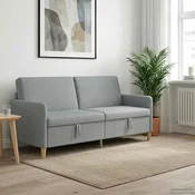 Sofa s shrambo Svetlo siva 192 x 78 x 87 cm Poliester