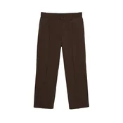 Pull&Bear Hlače z naborki temno rjava