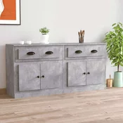 Komoda 2 kom siva boja betona od konstruiranog drva