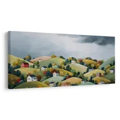 Slika barviti hribi pod oblaki - 60x30