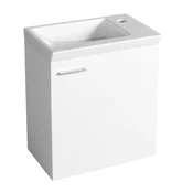 AQUALINE KERAMIA FRESH Kopalniška stenska omarica z umivalnikom, platinasti hrast 44x50x23,5 cm