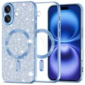 TPU gel ovitek Techsuit Luxury Glitter MagSafe za iPhone 16 - light blue