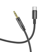 HOCO AUX zvočni kabel 3,5 mm na Type-C UPA19 1 m črn