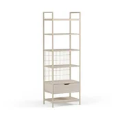 Kremno bel jeklen regal 60x179,5x40 cm Amara – Marckeric