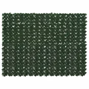 Vidaxl Ograja za balkon z listi Temno zelena 200 x 150 cm