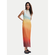 Desigual Obleka  progasto modra / oranžna / pegasto bela