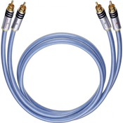 Oehlbach Cinch avdio priključni kabel [2x cinch vtič - 2x cinch vtič] 0.50 m modra pozlačeni kontakti Oehlbach XXL® Series 2