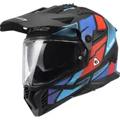 Enduro motociklisticka kaciga LS2 MX702 Pioneer II Block mat crno-crveno-plava
