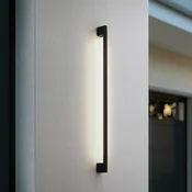 Lindby LED stenska svetilka Neano, 120 cm, črna, kovina, IP54 - Sodobni - črna, bela - Aluminij