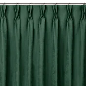 Curtain MILANA color bottle green style classic flex 7.5 cm with double pleat chenille 140x270 HOMEDE