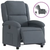 MAISON CHIC Električni naslanjač - Relax naslanjač temno siv žamet, (22061515)