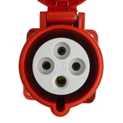 tp electric RAVNA VTIČNICA ZA MONTAŽO NA PLOŠČO CEE 400V 32A 4P 75x75MM RDEČA