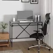 Vidaxl vidaXL Pisalna miza, siva, hrast sonoma, 100x50x75 cm