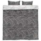 Set posteljine od perkala PAULA 200x220 bela/siva