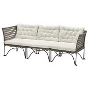 JUTHOLMEN Modularna sofa trosed, spolja, tamnosiva/Kuddarna svetla sivobež, 210x73 cm