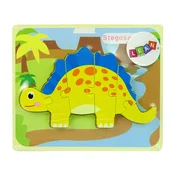 Leseni sestavljanka dinozaver Stegosaurus rumena