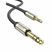 Ugreen AV127 avdio kabel 3.5mm mini jack - 6.35mm jack, TRS, 5m, siva