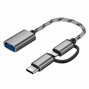Northix 2-v-1 USB adapter - Micro USB/USB-C