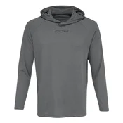 Moški pulover CCM LS Premium Training Hoodie Dark Grey Heathered S