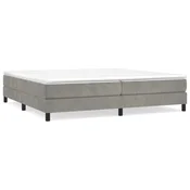 Vidaxl Posteljni okvir z vzmetmi svetlo siv 200x200 cm žamet