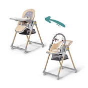 Kinderkraft Stolček za hranjenje Lastree z lesenimi nogami