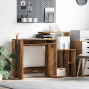vidaXL Miza s Shranjevanjem Stari Les 120.5x44x88.5 cm Inženirski Les