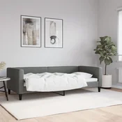 Greatstore Raztegljiva postelja temno siva 90x200 cm blago