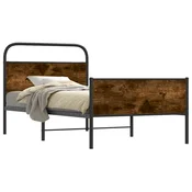 Vidaxl Posteljni okvir brez vzmetnice 100x190 cm sonoma hrast inž. les