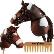 shumee HOBBY HORSE KONJ NA PALČKI RJAVO-BELA KONJSKA GLAVA + GLAVNIK [M-HOBBYHORSE9]