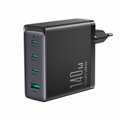 Joyroom Gan Ultra punjač USB / 3x USB-C 140W + kabel USB-C, crno