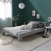 Homestyle4U Posteljni okvir za zakonsko posteljo, 180x200 cm, siva