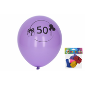 Balon 30 cm - set 5 kom, s številko 50