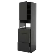 METOD / KNIVSHULT Visoki element za ugradne uredaje, Crnosiva/Nickebo boja antracita, mat, 60x60x220 cm