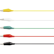 Voltcraft VOLTCRAFT KS-630/0.1 merilni kabel\, komplet [krokodil sponka - krokodil sponka] 0.63 m črna\, rdeča\, rumena\, zelena\, bela 1 set, (20423023)