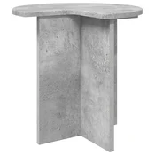 Vidaxl Stranska miza Betonsko siva O 39 x 38 cm Inženirski les